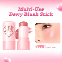 Pinkflash Dewy Blush Stick-PP01 Cherry Heart 4pc Set + 1 Full Size Product Worth 25% Value Free