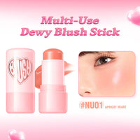 Pinkflash Dewy Blush Stick-NU01 Apricot Heart 4pc Set + 1 Full Size Product Worth 25% Value Free