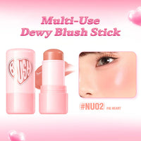 Pinkflash Dewy Blush Stick-NU02 Fig Heart 4pc Set + 1 Full Size Product Worth 25% Value Free