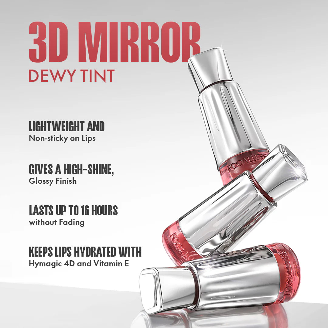 Focallure 3D Mirror Lasting Dewy Lip Tint PK03 Fig Pink 4pc Set + 1 Full Size Product Worth 25% Value Free