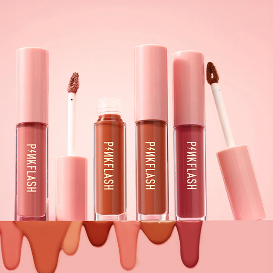 Pinkflash Melting Matte Lipcream-N01# Canvas 4pc Set + 1 Full Size Product Worth 25% Value Free