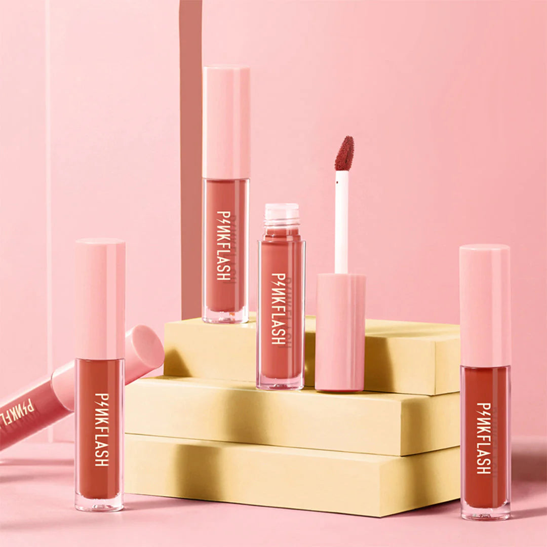 Pinkflash Melting Matte Lipcream-N05# Cookies 4pc Set + 1 Full Size Product Worth 25% Value Free