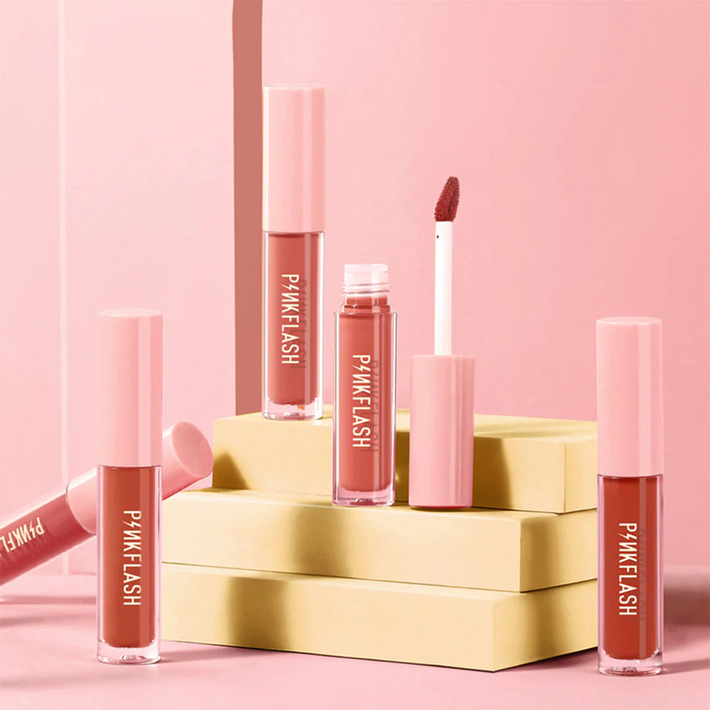 Pinkflash Melting Matte Lipcream-N05# Cookies 4pc Set + 1 Full Size Product Worth 25% Value Free