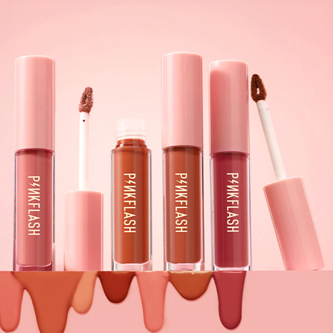 Pinkflash Melting Matte Lipcream-N05# Cookies 4pc Set + 1 Full Size Product Worth 25% Value Free