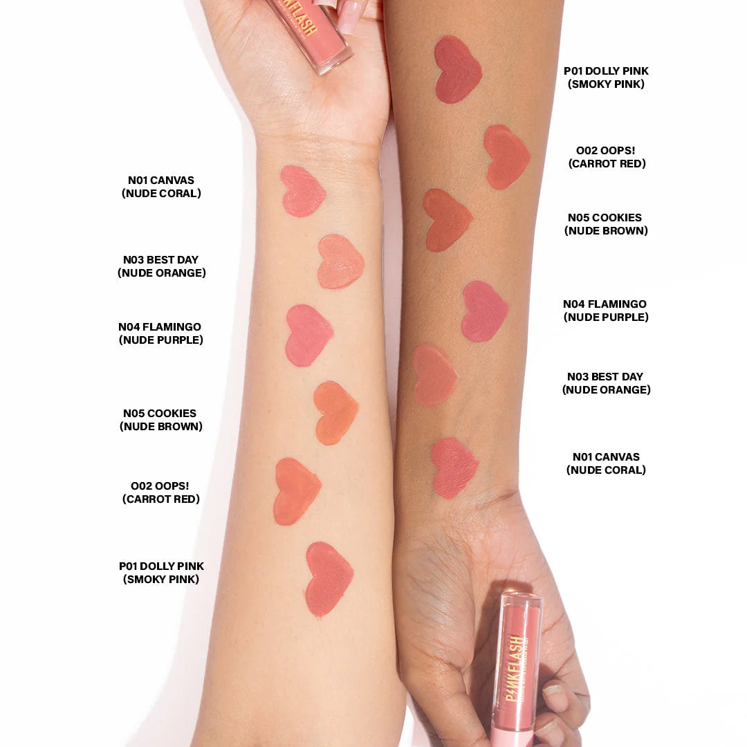 Pinkflash Melting Matte Lipcream-N05# Cookies 4pc Set + 1 Full Size Product Worth 25% Value Free