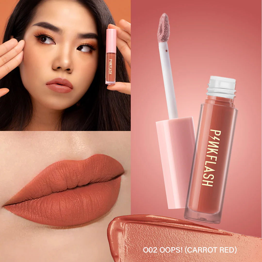 Pinkflash Melting Matte Lipcream-O02# Oops! 4pc Set + 1 Full Size Product Worth 25% Value Free