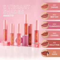 Pinkflash Melting Matte Lipcream-O02# Oops! 4pc Set + 1 Full Size Product Worth 25% Value Free