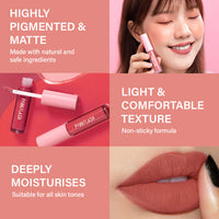 Pinkflash Melting Matte Lipcream-P01# Dolly Pink 4pc Set + 1 Full Size Product Worth 25% Value Free