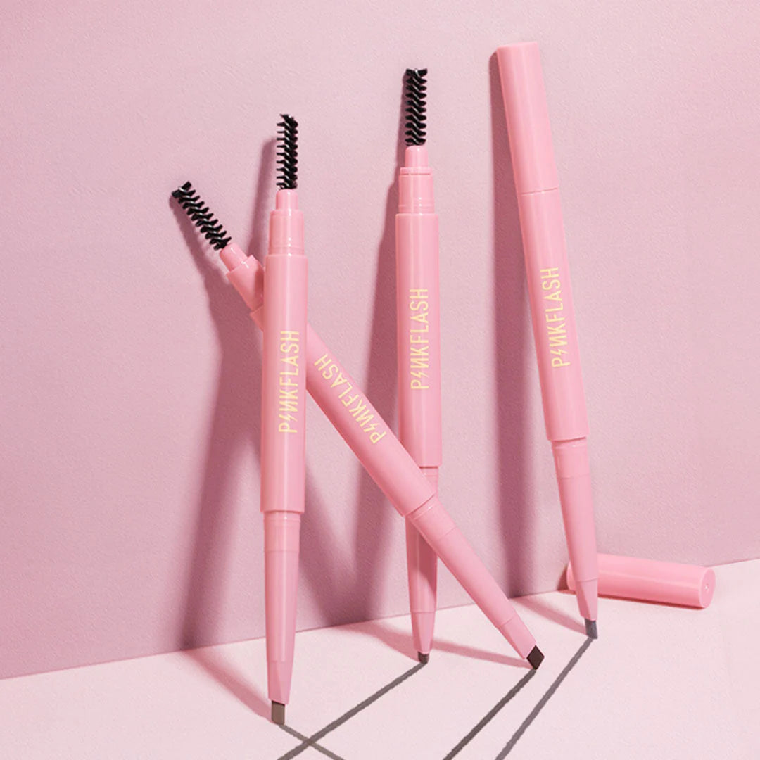 Pinkflash Waterproof Auto Eyebrow Pencil-#2 Chocolate Brown 4pc Set + 1 Full Size Product Worth 25% Value Free
