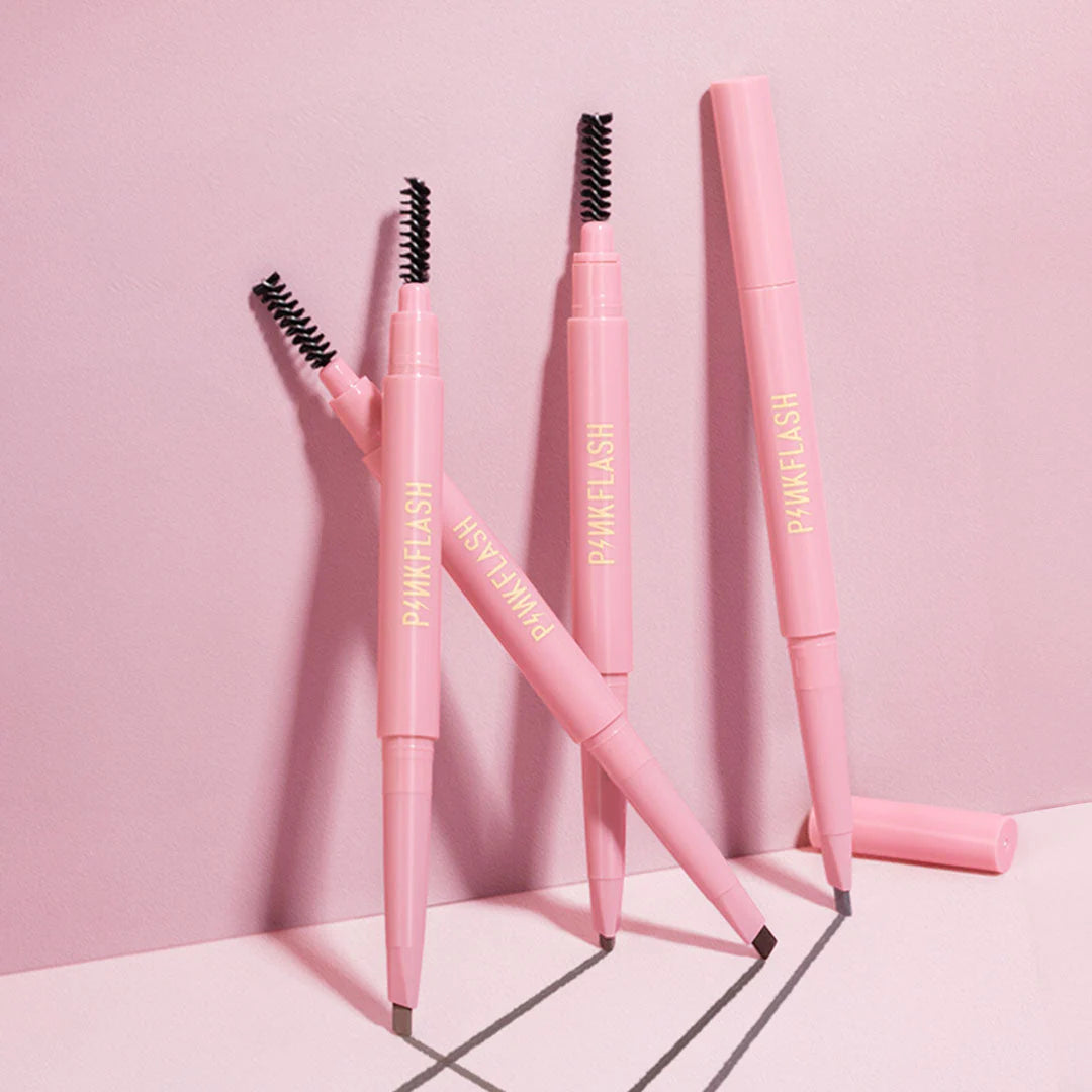 Pinkflash Waterproof Auto Eyebrow Pencil-#3 Gray Brown 4pc Set + 1 Full Size Product Worth 25% Value Free