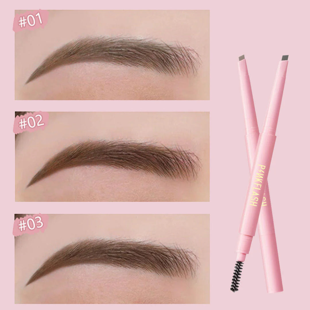Pinkflash Waterproof Auto Eyebrow Pencil-#3 Gray Brown 4pc Set + 1 Full Size Product Worth 25% Value Free