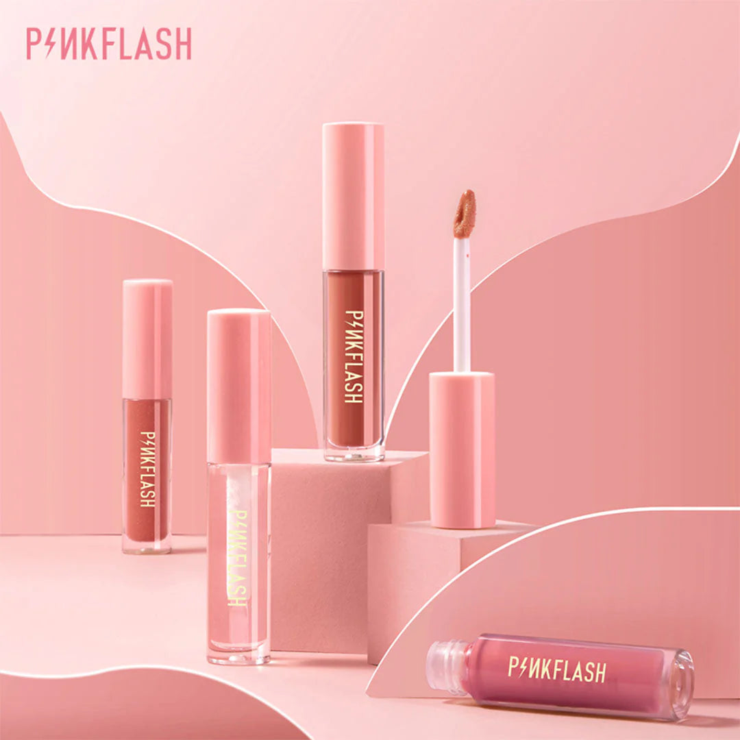 Pinkflash Ever Glossy Moist Lipgloss-S04# Vertigo 4pc Set + 1 Full Size Product Worth 25% Value Free