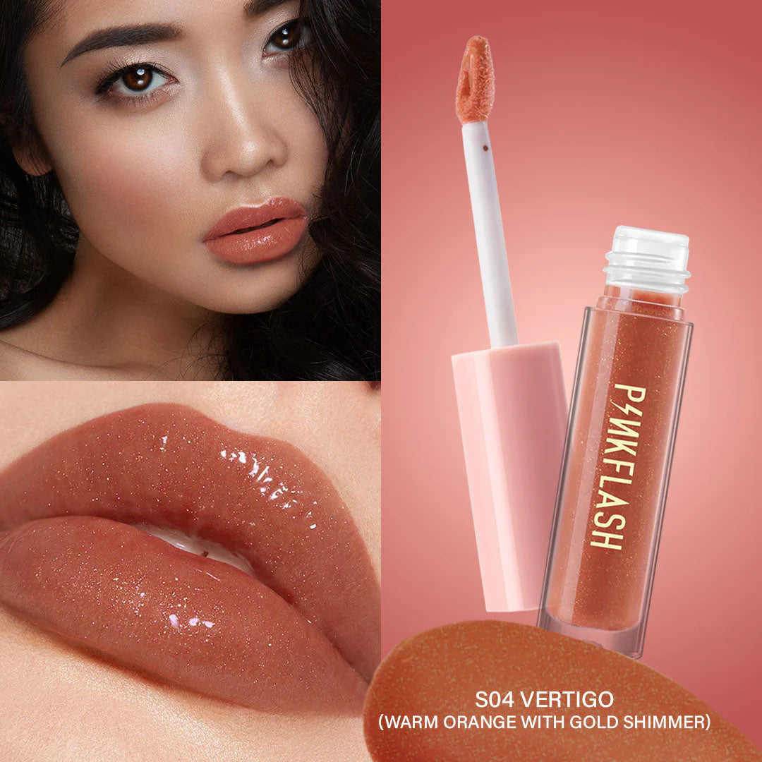 Pinkflash Ever Glossy Moist Lipgloss-S04# Vertigo 4pc Set + 1 Full Size Product Worth 25% Value Free