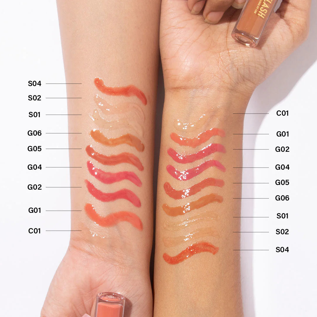 Pinkflash Ever Glossy Moist Lipgloss-S04# Vertigo 4pc Set + 1 Full Size Product Worth 25% Value Free
