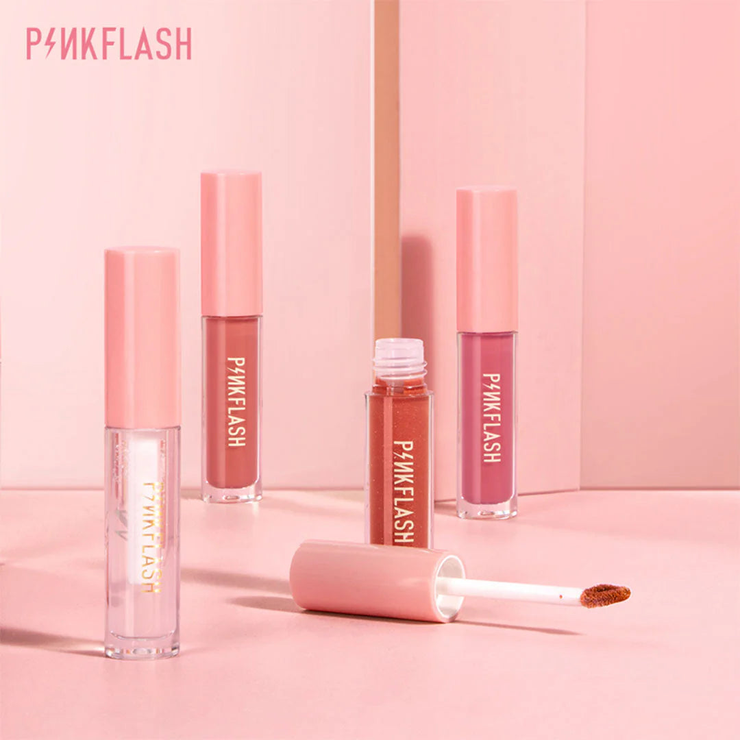 Pinkflash Ever Glossy Moist Lipgloss-C01# River 4pc Set + 1 Full Size Product Worth 25% Value Free