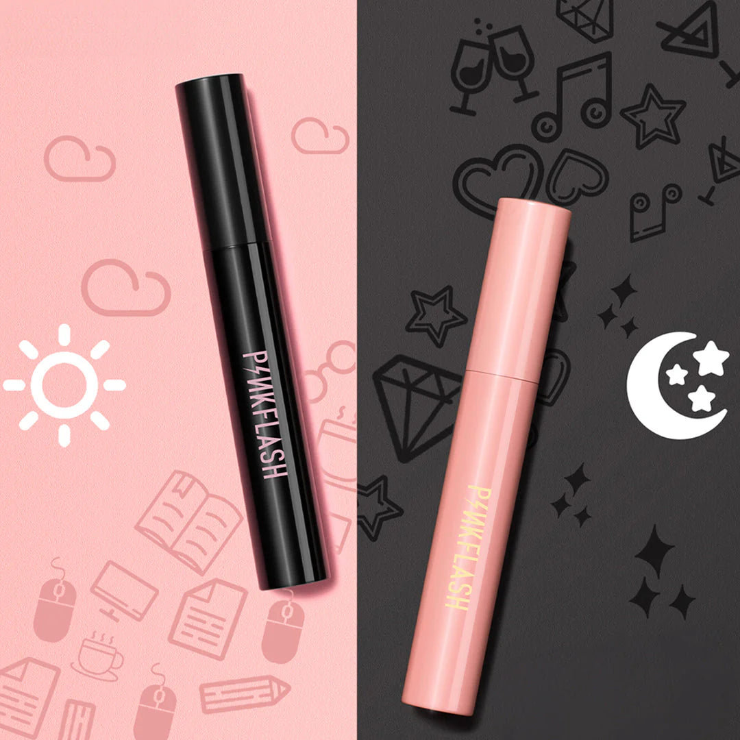 Pinkflash Pink Oil- proof Curl Mascara-1# Volume 4pc Set + 1 Full Size Product Worth 25% Value Free