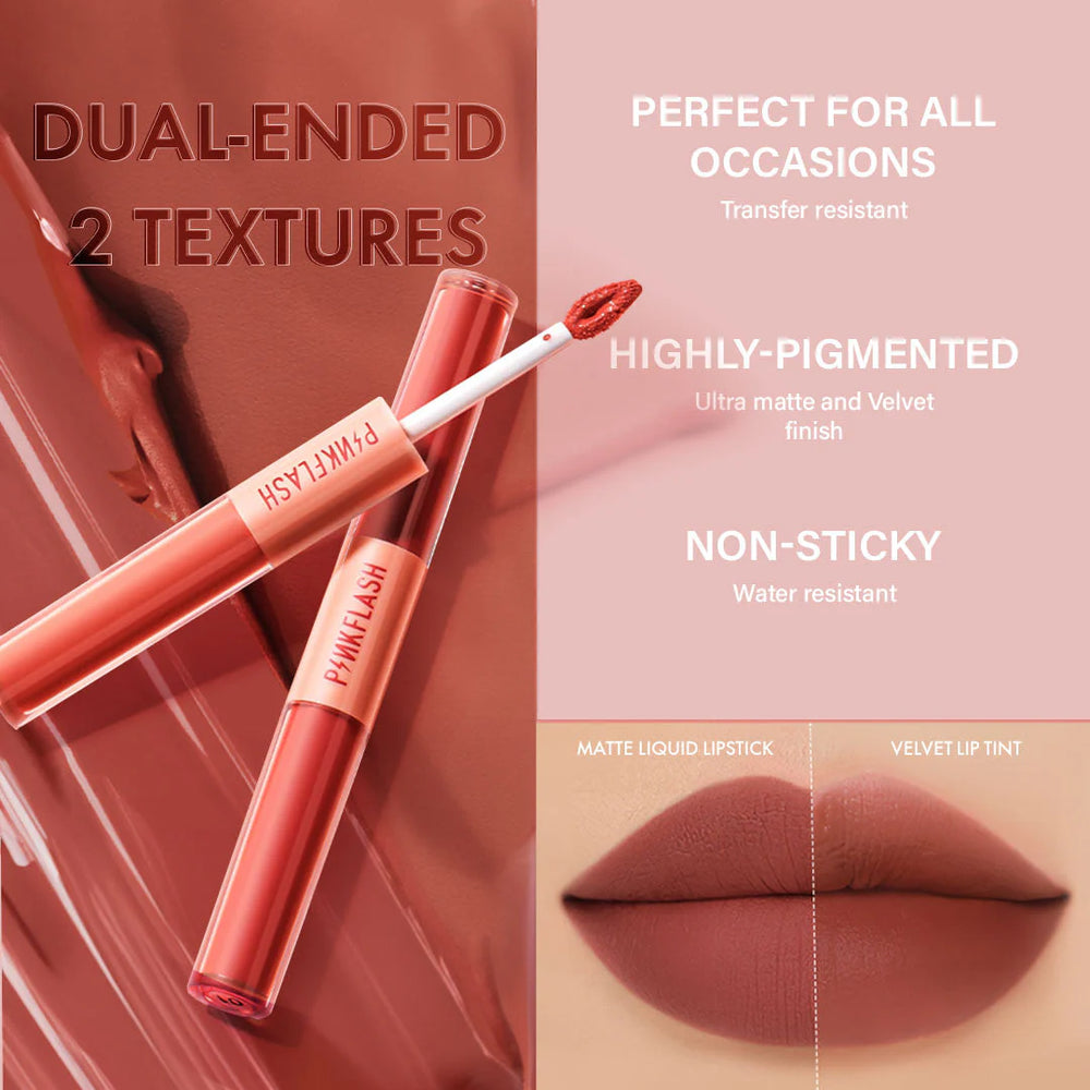 Pinkflash Duo Lipgloss-V03# 4pc Set + 1 Full Size Product Worth 25% Value Free