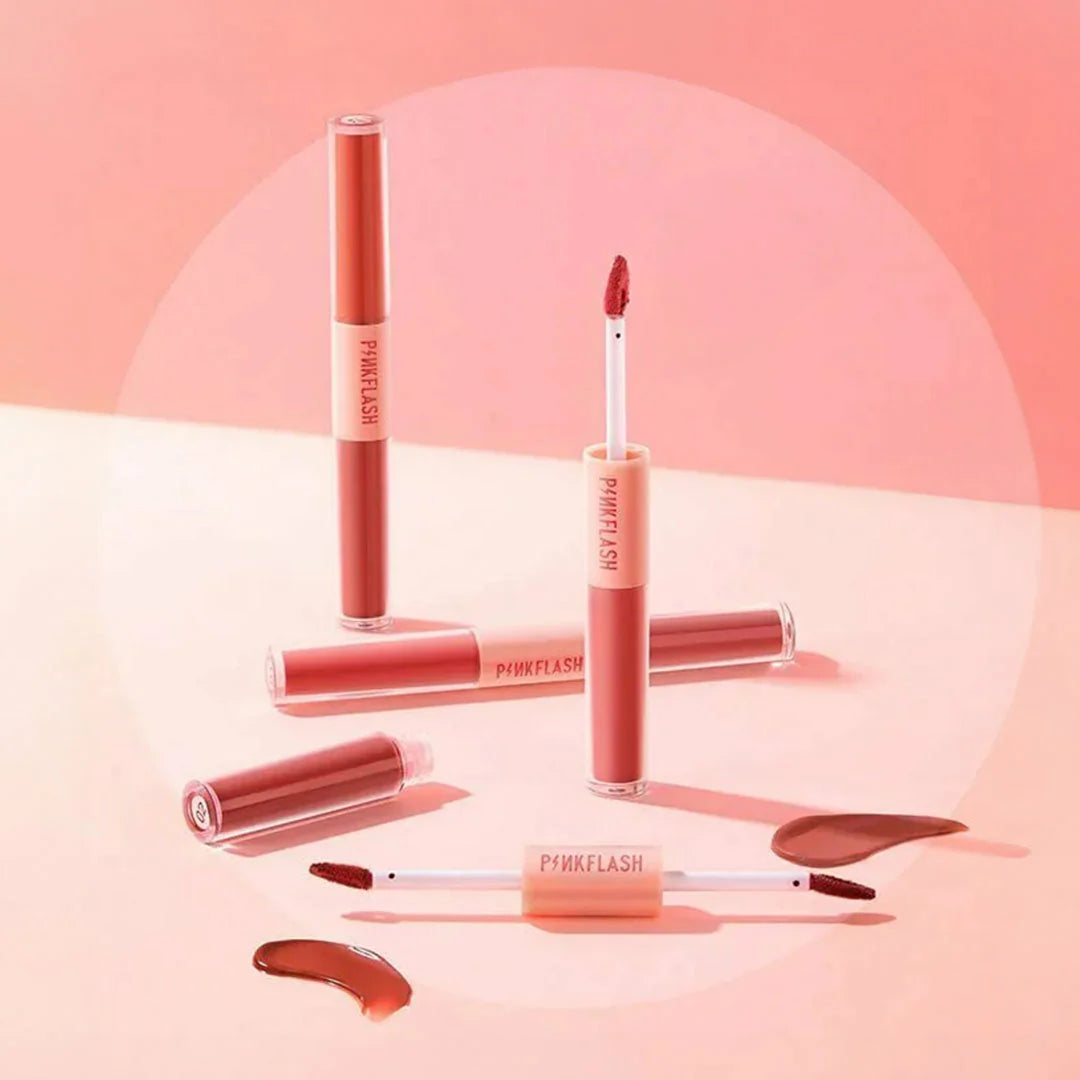 Pinkflash Duo Lipgloss-D02# 4pc Set + 1 Full Size Product Worth 25% Value Free