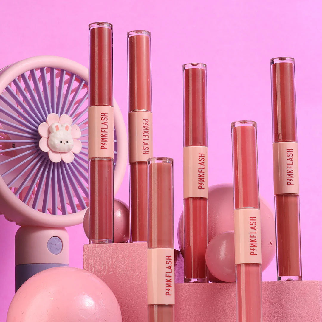 Pinkflash Duo Lipgloss-M01# 4pc Set + 1 Full Size Product Worth 25% Value Free