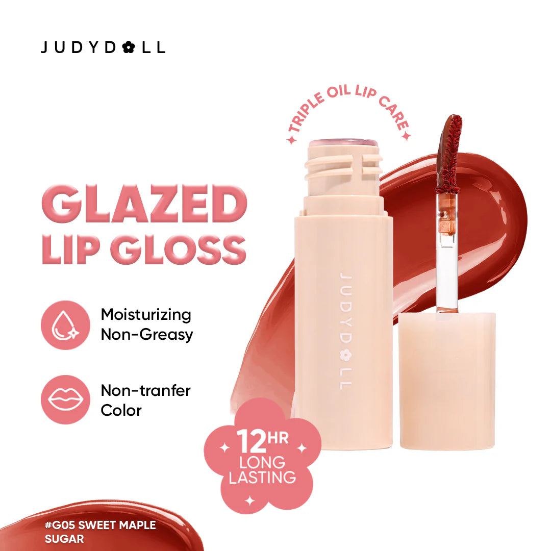 Judydoll Glazed Lip Gloss G05 4pc Set + 1 Full Size Product Worth 25% Value Free