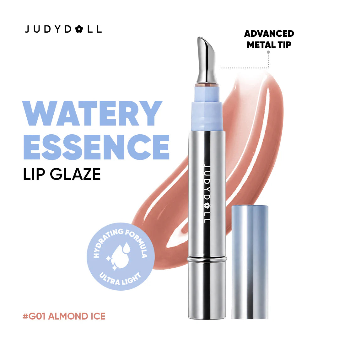 Judydoll Watery Essence Lip Glaze G01 Almond Ice 4pc Set + 1 Full Size Product Worth 25% Value Free