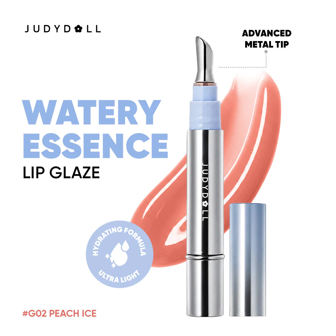 Judydoll Watery Essence Lip Glaze G02 Peach Ice 4pc Set + 1 Full Size Product Worth 25% Value Free
