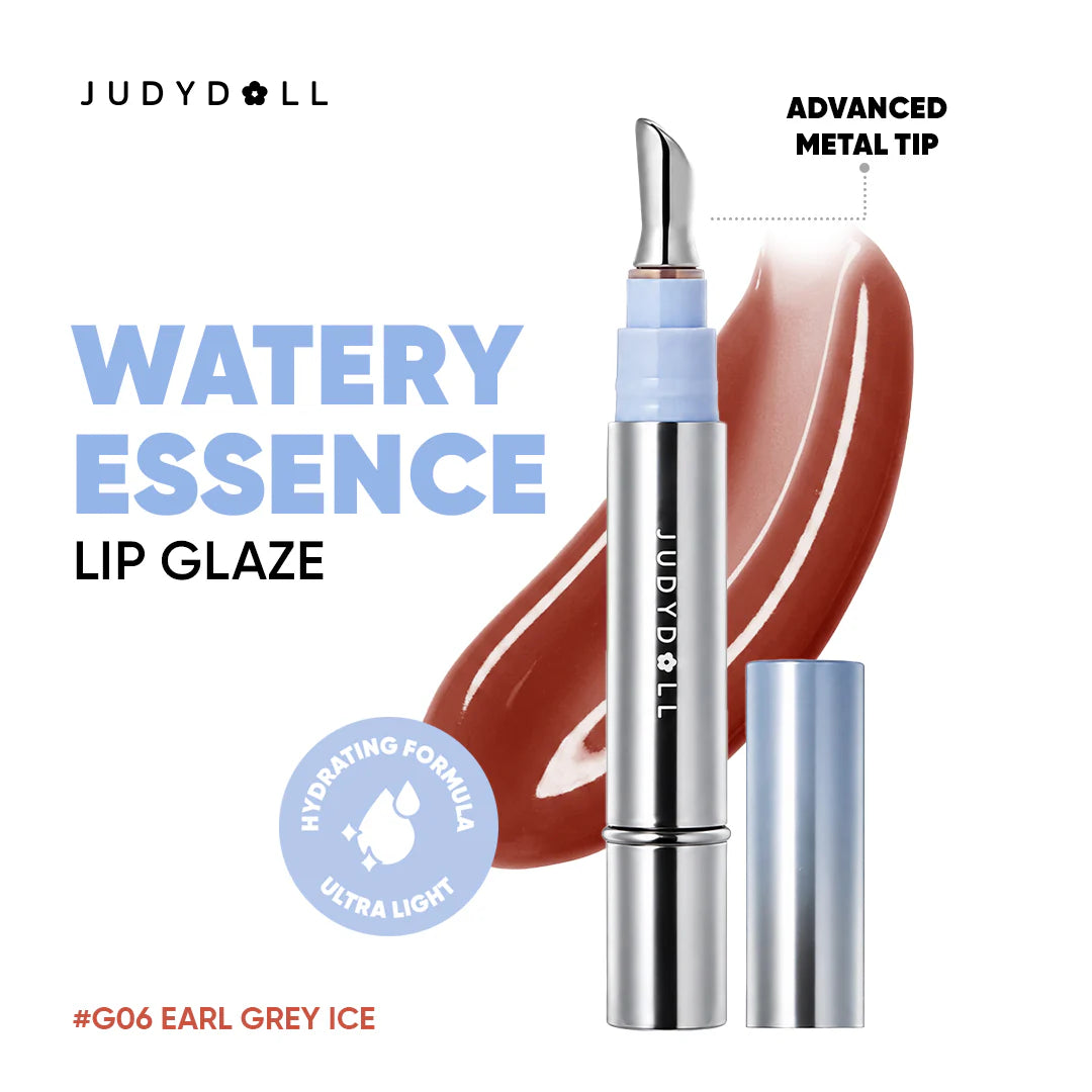Judydoll Water Y Essence Lip Glaze Go6 Earl Grey Ice 4pc Set + 1 Full Size Product Worth 25% Value Free