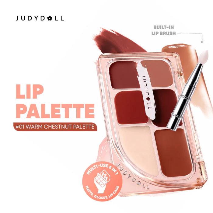 Judydoll Lipstick Palette 01 Warm Chestnut Palette 4pc Set + 1 Full Size Product Worth 25% Value Free