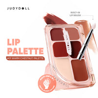 Judydoll Lipstick Palette 01 Warm Chestnut Palette 4pc Set + 1 Full Size Product Worth 25% Value Free