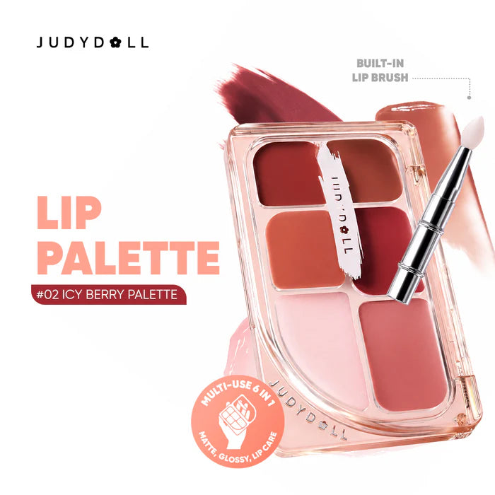 Judydoll Lipstick Palette 02 Icy Berry Palette 4pc Set + 1 Full Size Product Worth 25% Value Free