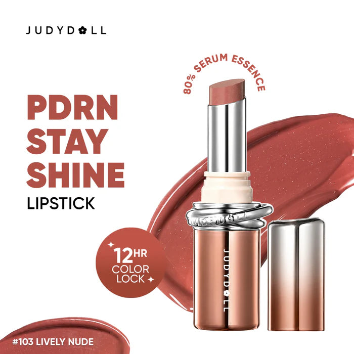 Judydoll Stay Shine Lipstick 103 Lively Nude 4pc Set + 1 Full Size Product Worth 25% Value Free