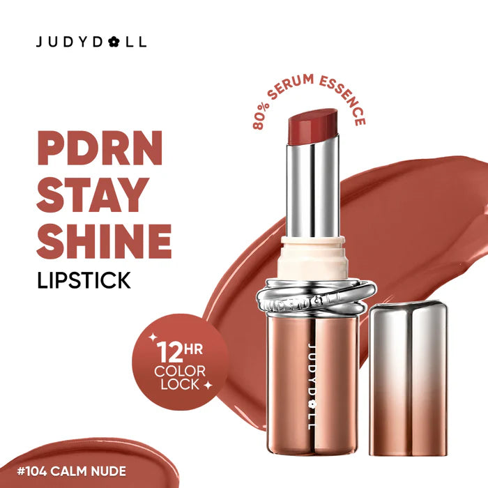 Judydoll Stay Shine Lipstick 104 Calm Nude 4pc Set + 1 Full Size Product Worth 25% Value Free