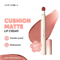 Judydoll Cushion Matte Lock Lip Cream N12 Toffee Peach 4pc Set + 1 Full Size Product Worth 25% Value Free