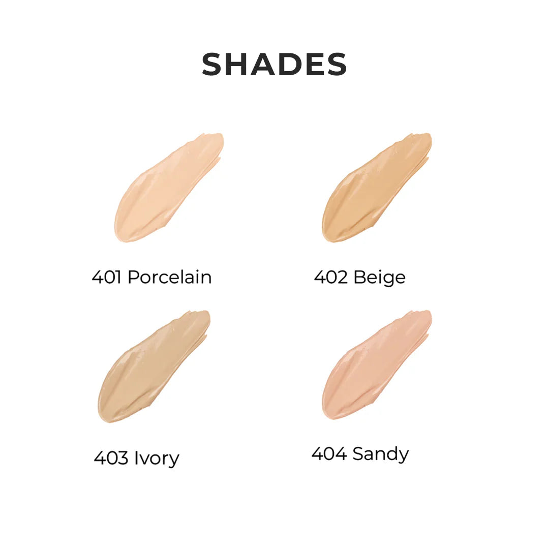 Lamel Foundation Stay Matte №401-Porcelain 4pc Set + 1 Full Size Product Worth 25% Value Free