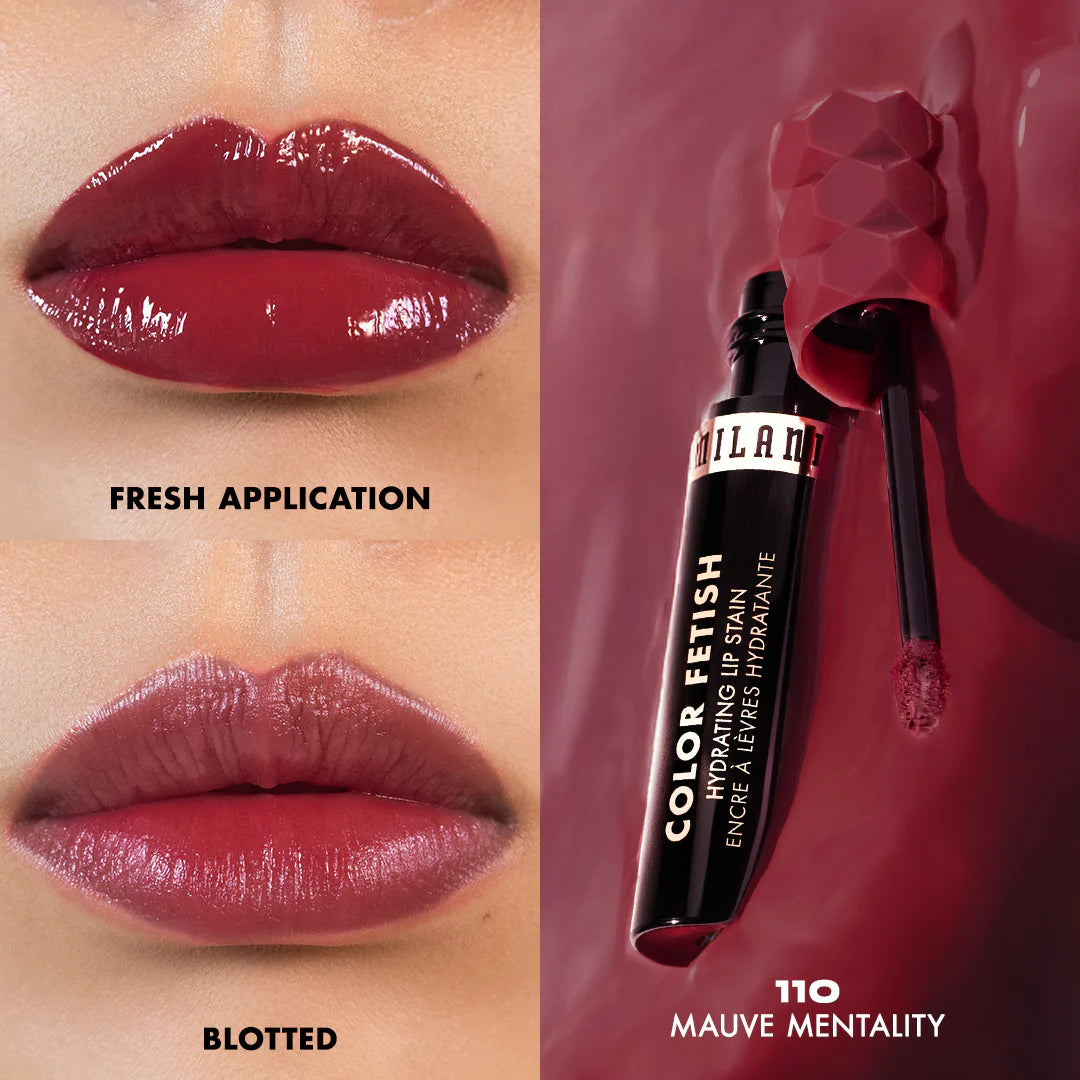 Milani Color Fetish Hydrating Lip Stain-110 Mauve Mentality 4pc Set + 1 Full Size Product Worth 25% Value Free