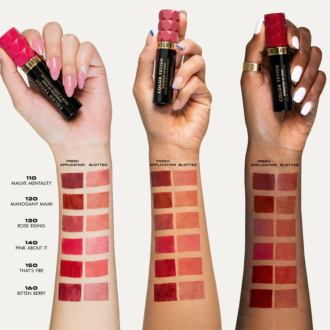 Milani Color Fetish Hydrating Lip Stain-140 Pink About It 4pc Set + 1 Full Size Product Worth 25% Value Free