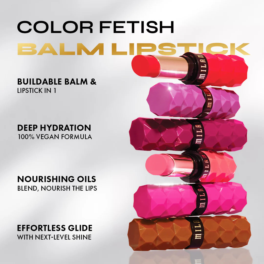 Milani Color Fetish Balm Lipstick Lustful 4pc Set + 1 Full Size Product Worth 25% Value Free