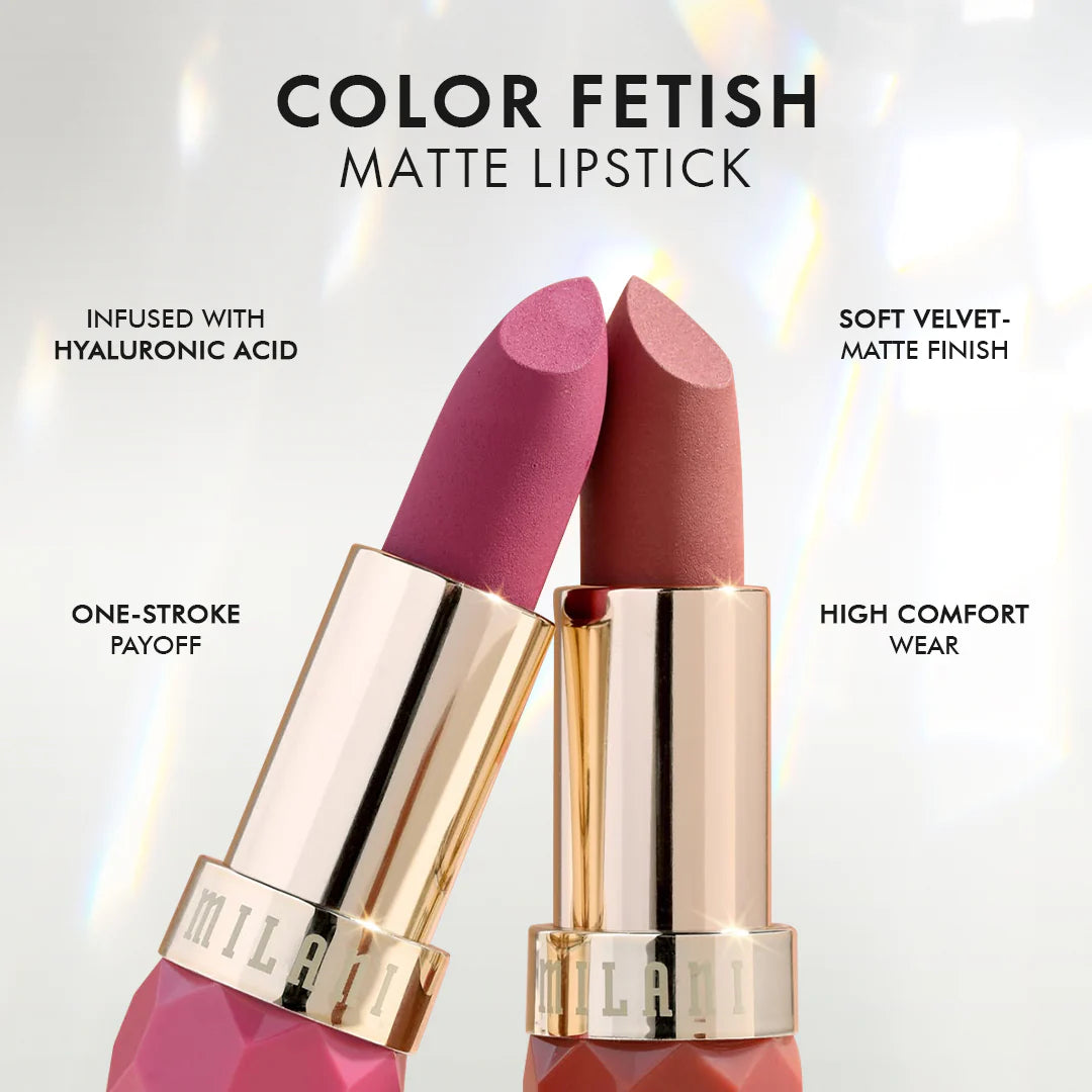 Milani Color Fetish Lipstick Matte - Peony 4pc Set + 1 Full Size Product Worth 25% Value Free