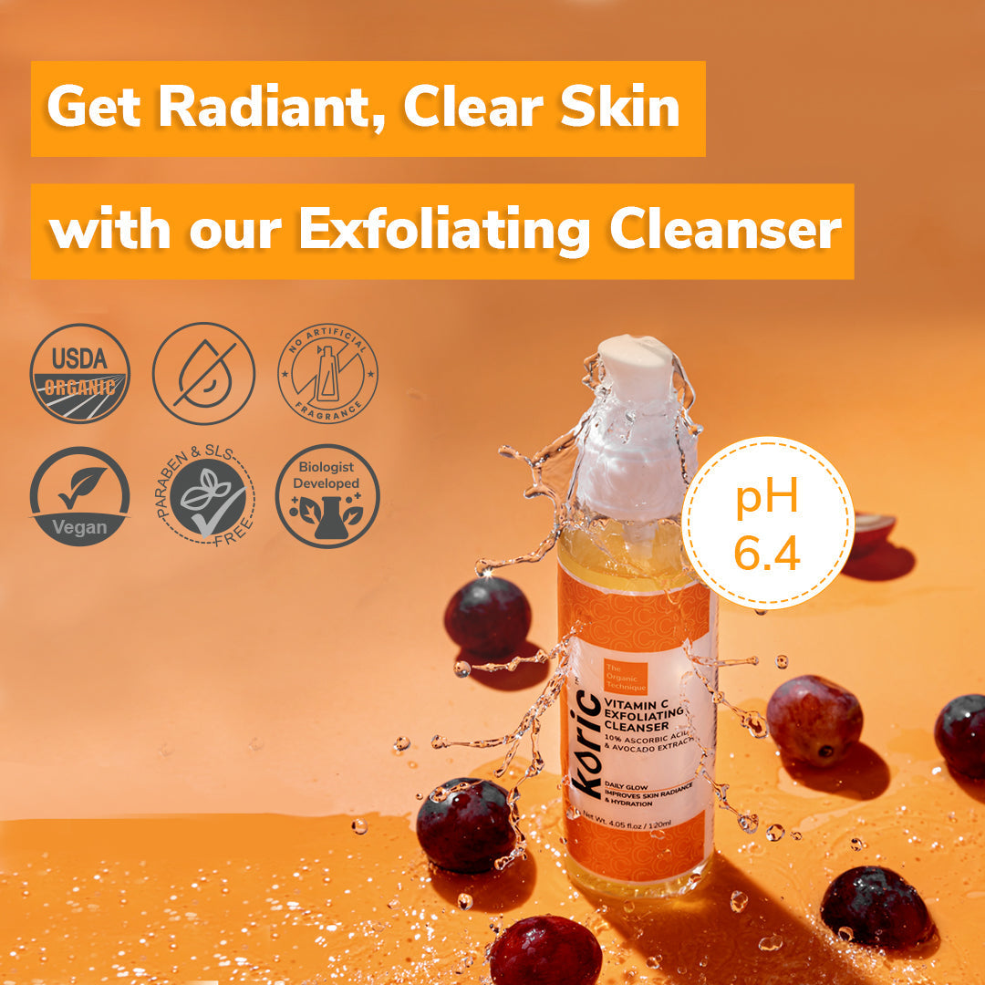 Koric Daily Glow Vitamin C Exfoliating Cleanser 3pc Set + 1 Full Size Product Worth Rs 495 Free