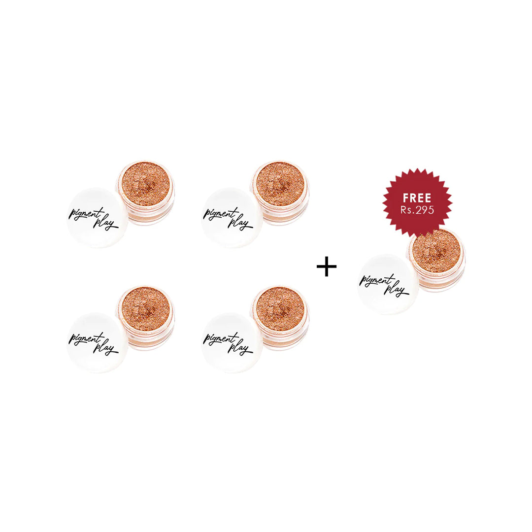 Pigment Play Iridescent Loose Pigment Powder - Pink Gold  4pc Set + 1 Full Size Product Worth 25% Value Free
