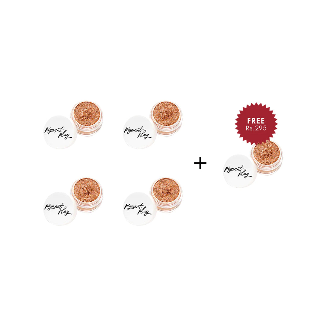 Pigment Play Iridescent Loose Pigment Powder - Brandy Bubbles  4pc Set + 1 Full Size Product Worth 25% Value Free