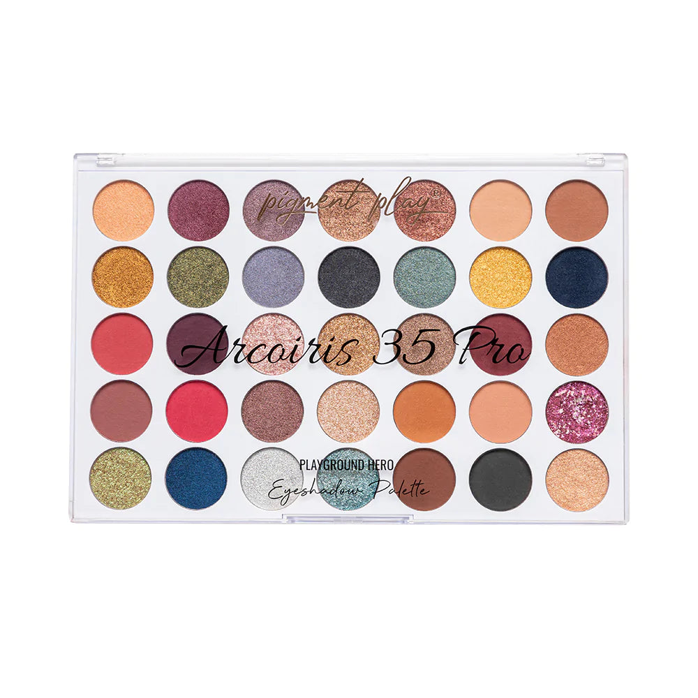 Pigment Play Playground Hero 35 Pro Arcoiris Eyeshadow Palette 4pc Set + 1 Full Size Product Worth 25% Value Free