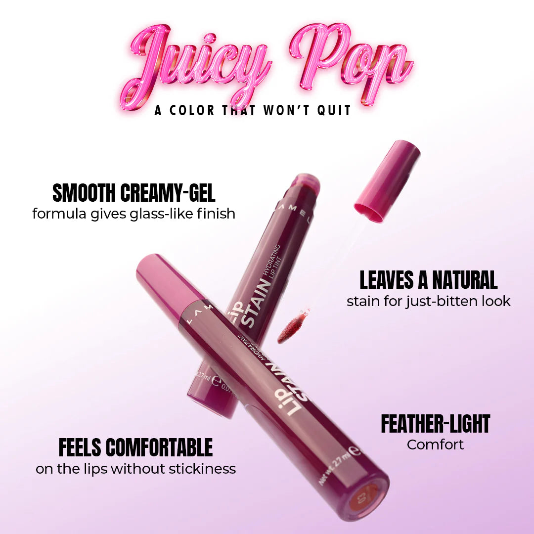 Lamel Lip Stain Hydrating Lip Tint 03 Expression 4pc Set + 1 Full Size Product Worth 25% Value Free