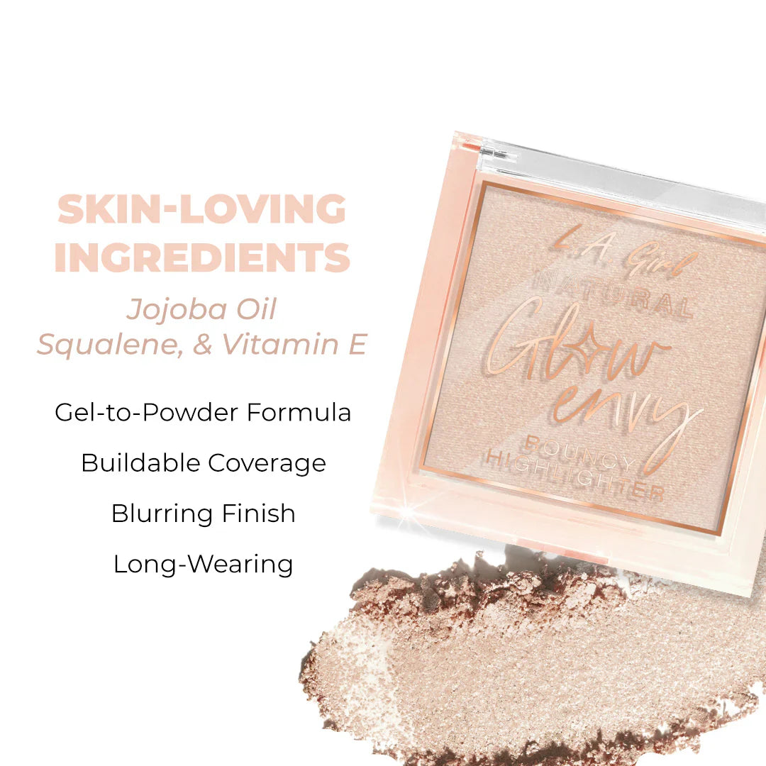 L.A. Girl Glow Envy Bouncy Highlighter - Natural Glow 4pc Set + 1 Full Size Product Worth 25% Value Free