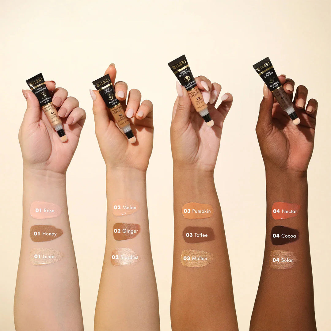 Milani Conceal + Perfect Undereye Brightener-02 Melon 4pc Set + 1 Full Size Product Worth 25% Value Free
