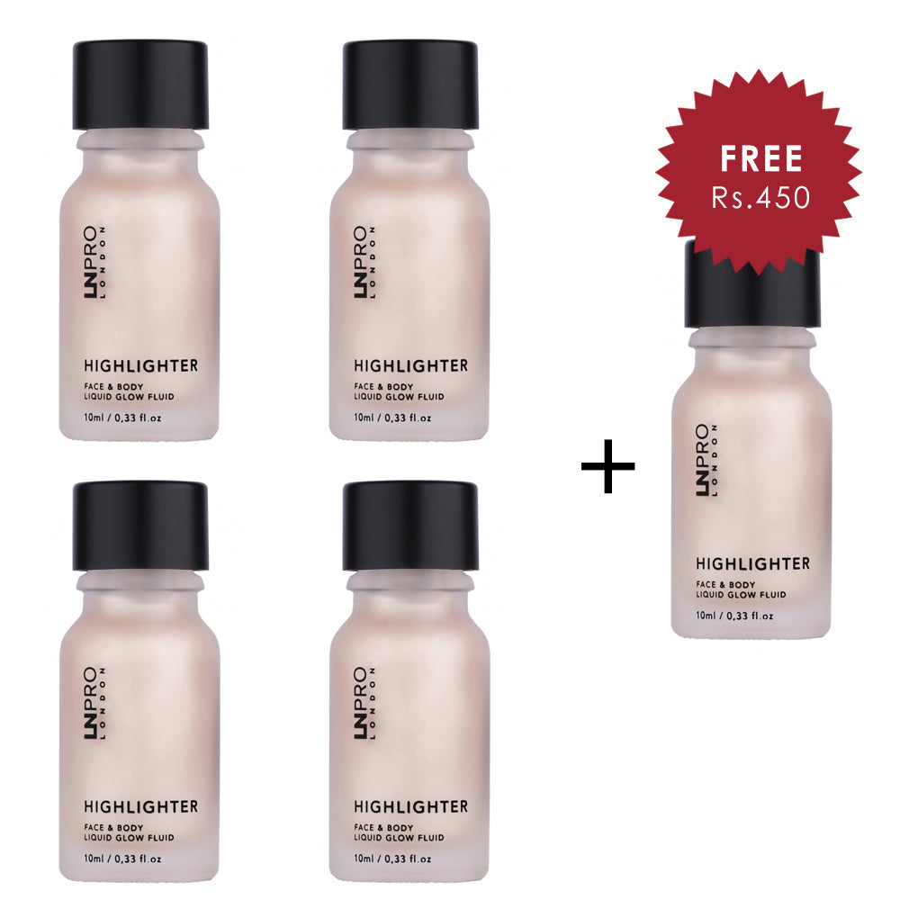 L.N Pro Liquid Highlighter Face & Body № 102 4pc Set + 1 Full Size Product Worth 25% Value Free