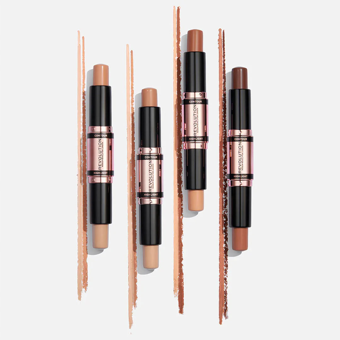 Revolution Fast Base Contour Stick Light 4pc Set + 1 Full Size Product Worth 25% Value Free