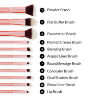 bh Metal Rose 11 Piece Brush Set With Cosmetic Bag 4pc Set + 1 Full Size Product Worth 25% Value Free