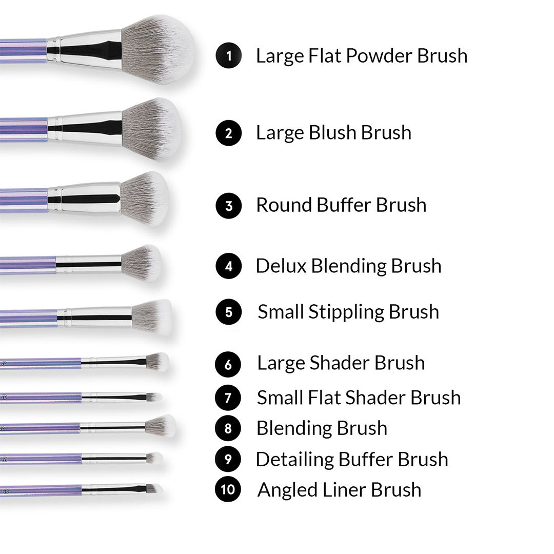 bh Hello Holo - 10 Piece Brush Set 4pc Set + 1 Full Size Product Worth 25% Value Free