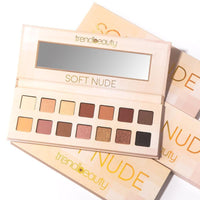    TREND BEAUTY EYESHADOW 14 COLOR PALETTE SOFT NUDE 4pc Set + 1 Full Size Product Worth 25% Value Free